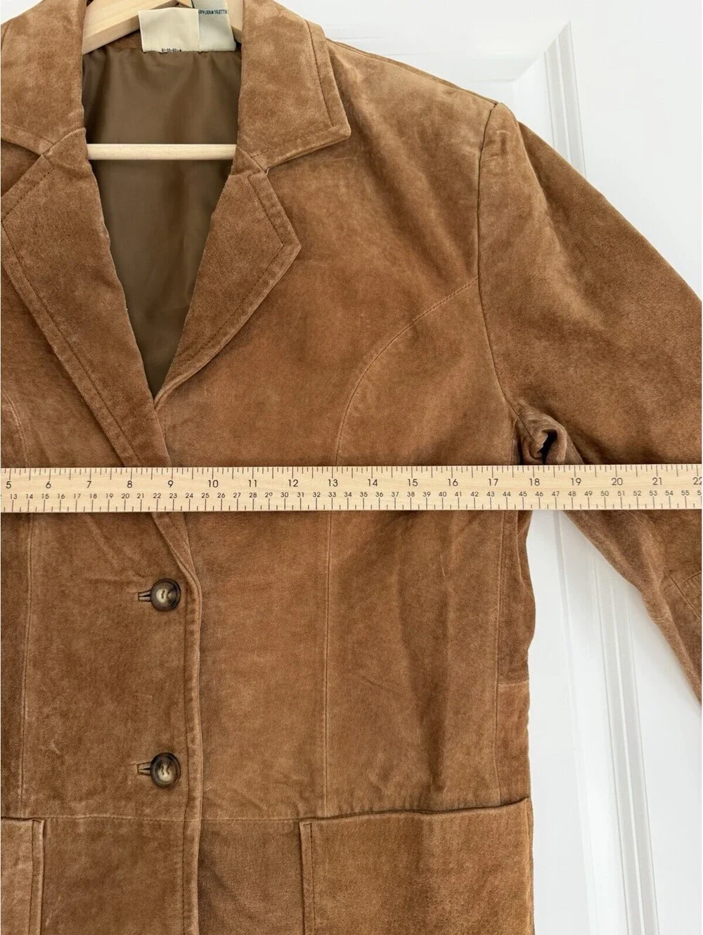 VTG St. John's Bay Brown Suede Genuine Leather 2 Button Blazer Jacket Women's S - Picture 6 of 6